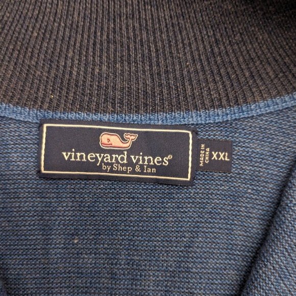 Vineyard Vines Mens Hamilton 1/4 Zip Sweater Blue Size XXL - Picture 4 of 10